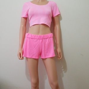 Rubber Doll Set Shorts & Crop Top sz M NWT